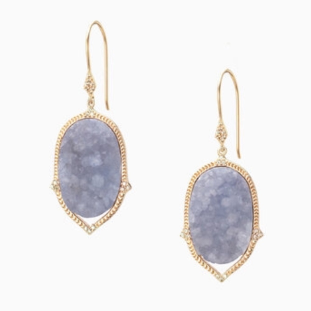 Stella & Dot Pale Blue Charlotte Druzy Earrings